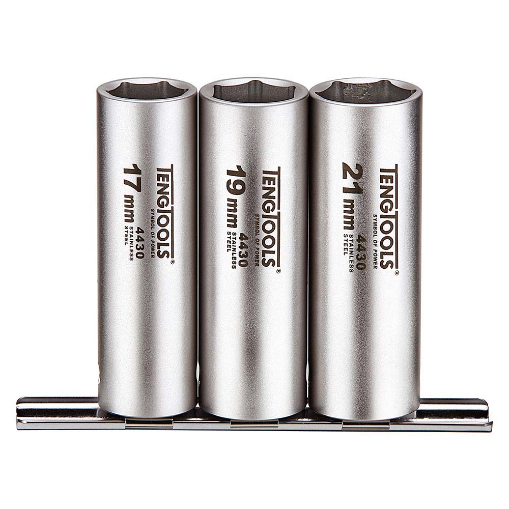 3pc 1/2in Dr. Deep Skt Set 17 19 21(6-Pnt)**