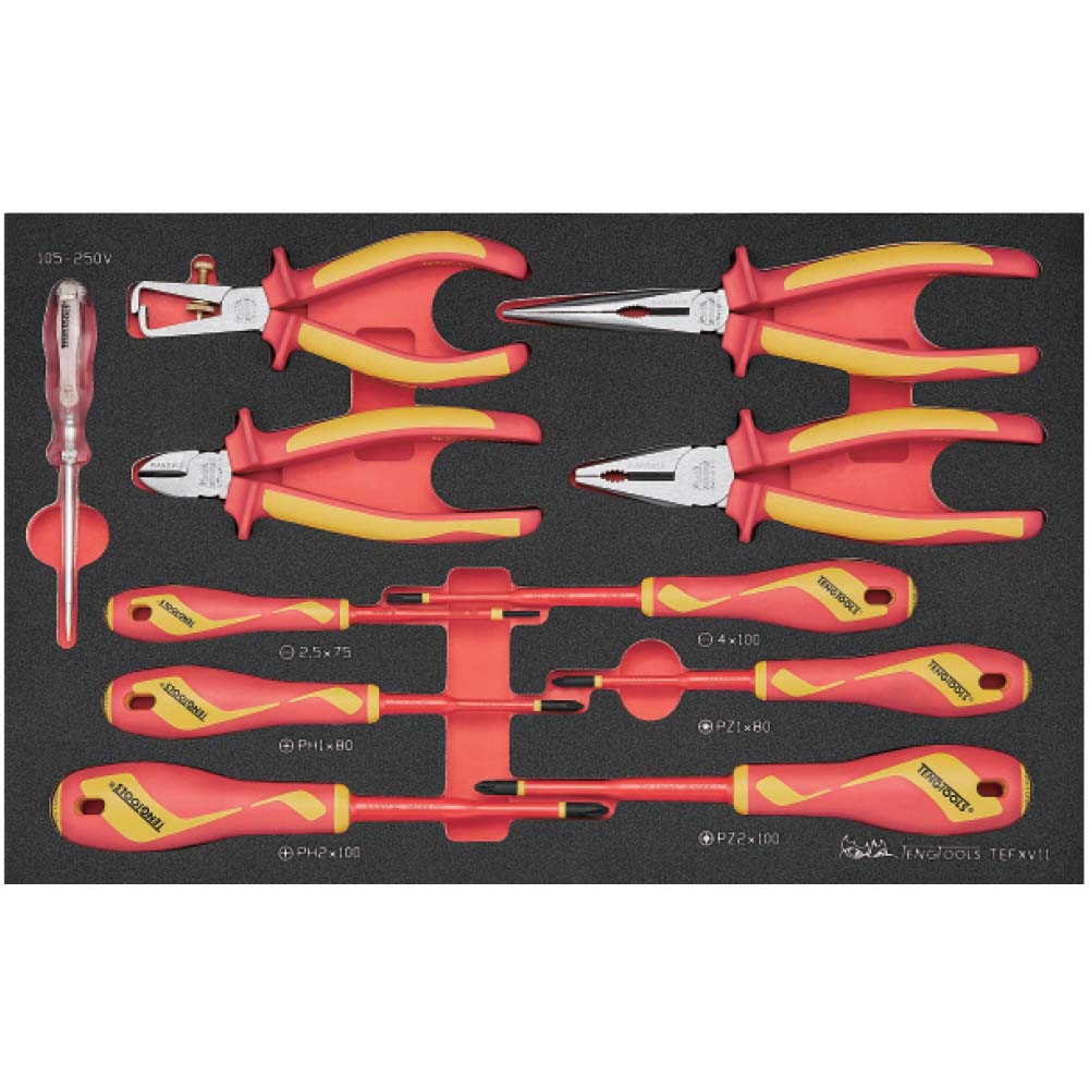 Teng 11pc Insulated Plier and Screwdriver Set FOAM3