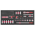 Teng 76pc Socket Set 1/4in & 1/2in FOAM6X6