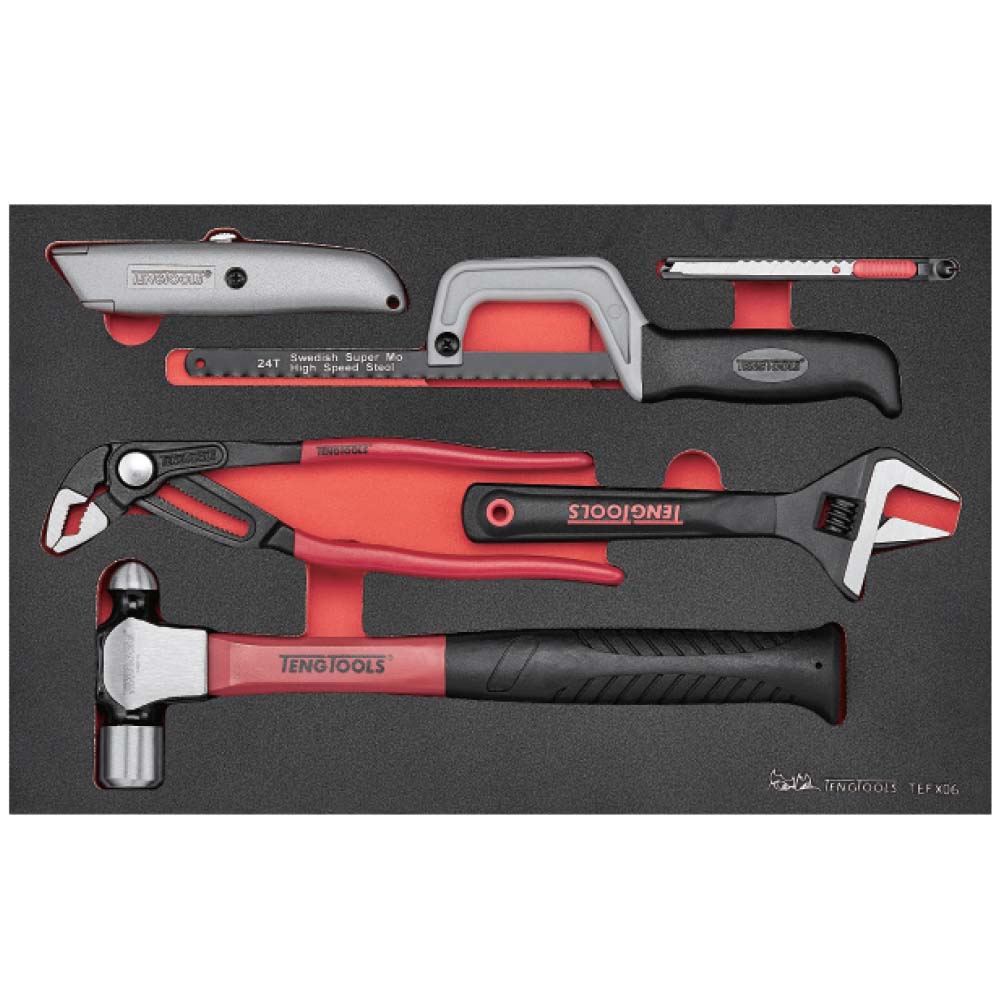 Teng 6pc General Tool Set BP Hammer FOAM3