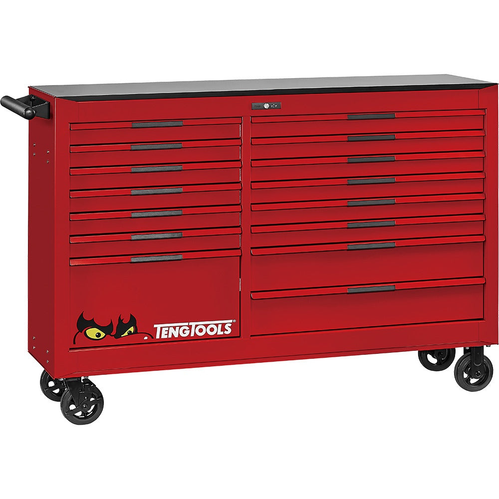 Teng Pro35™ 64in Roller Cabinet 15 Drawers Red