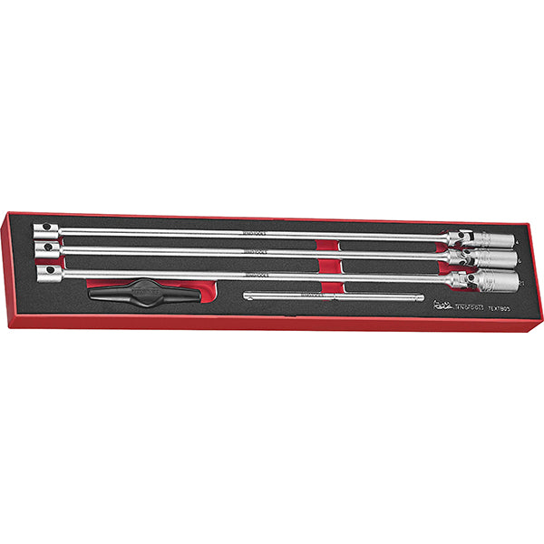 Teng 5pc 3/8in T-Bar Spark Plug Socket Set -TEX-Tray