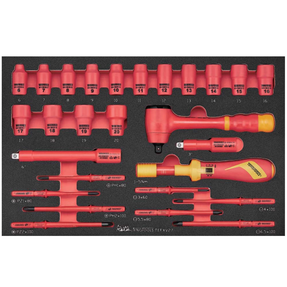 Teng 27pc Insulated Socket & Torque Screwdriver Set FOAM3