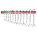 Teng 12pc Anti-Slip Comb. Spanner Set 8-19mm w/ Wall Rack