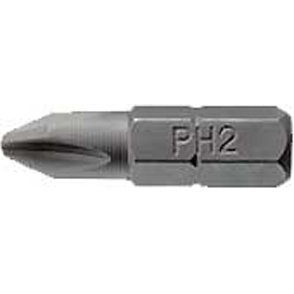 Teng 3pc 1/4in Hex PH#2 Bit x 25mm (L)