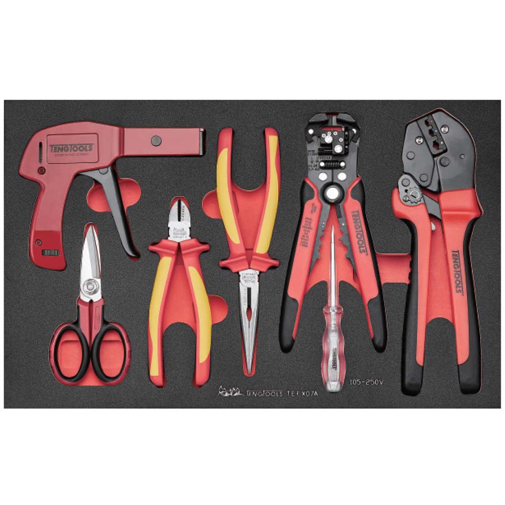Teng 7pc Electrician Tool Set FOAM3