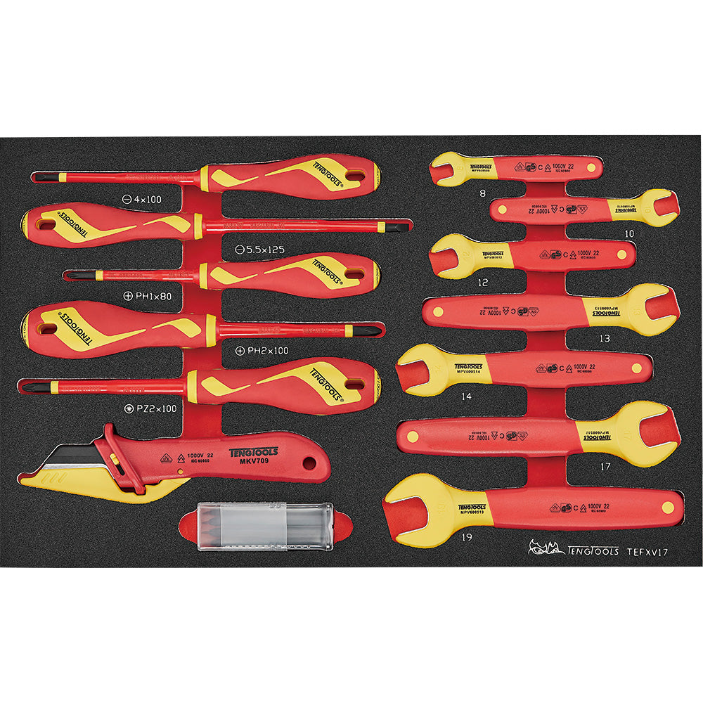 Teng 17pc Insulated Spanner & Screwdriver Set FOAM3